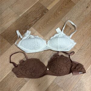 Aerie Lace Bra Set of 2 - White and Mauve 34D